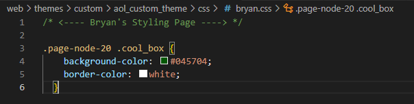 Bryan's css targeting just this page